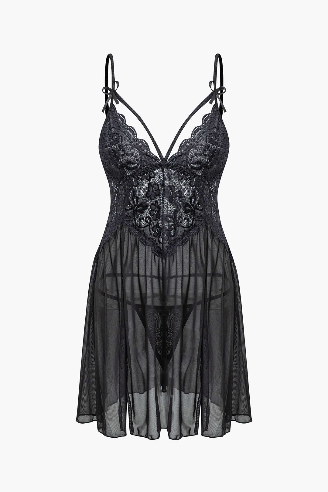 Dantel Şeffaf Nakışlı Bustier Gece Elbisesi