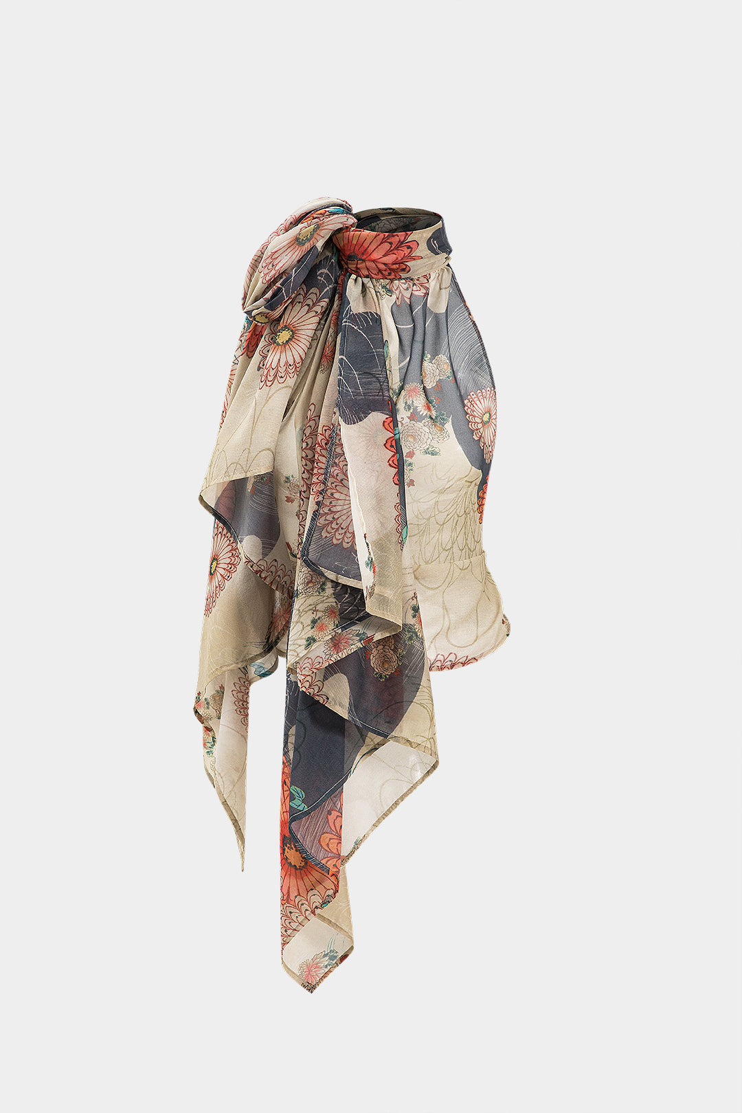 Retro Çiçek Desenli Sırtı Açık Atlet Üst Desen Farklılık Gösterebilir