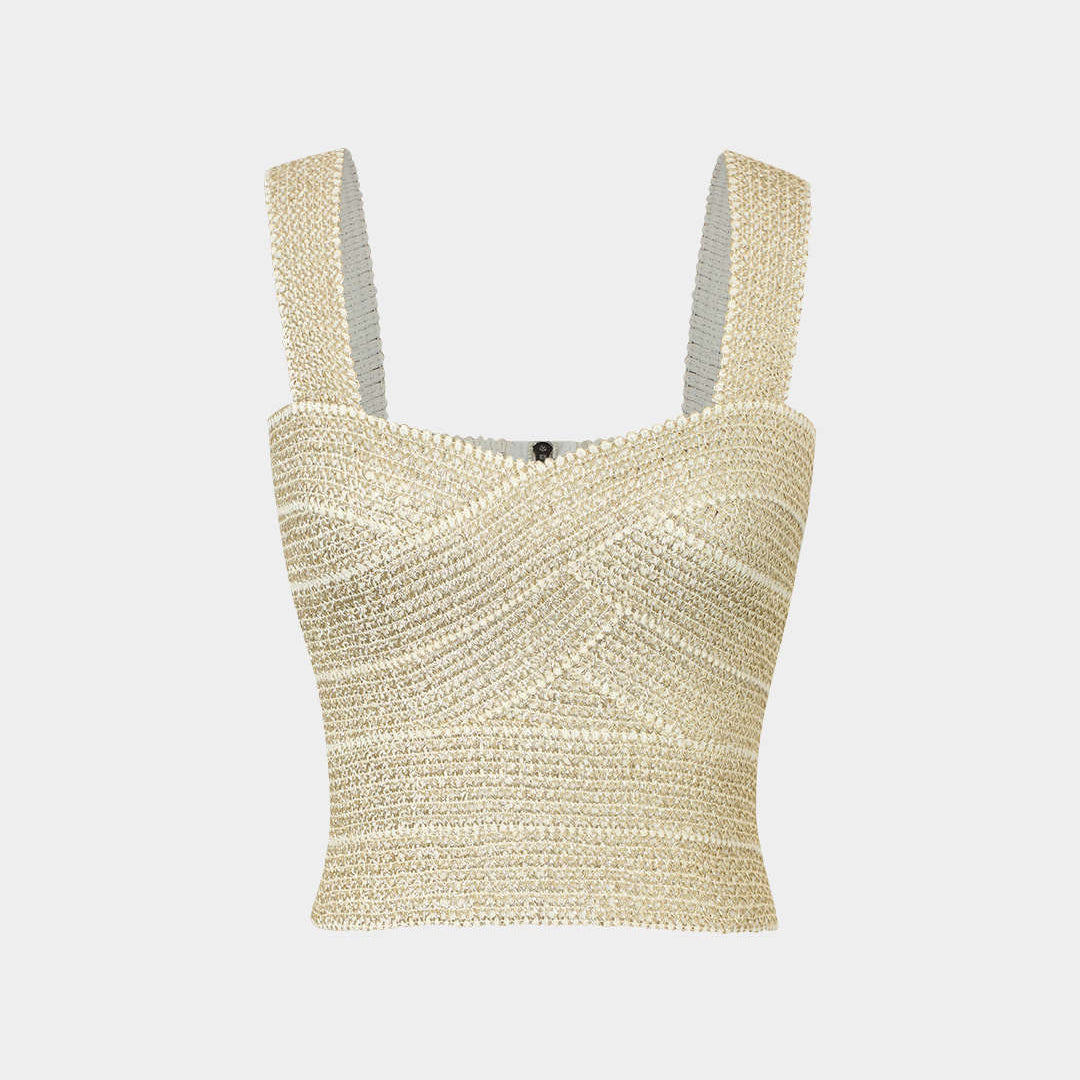 Zip Arkası Crop Bandaj Tank Üstü