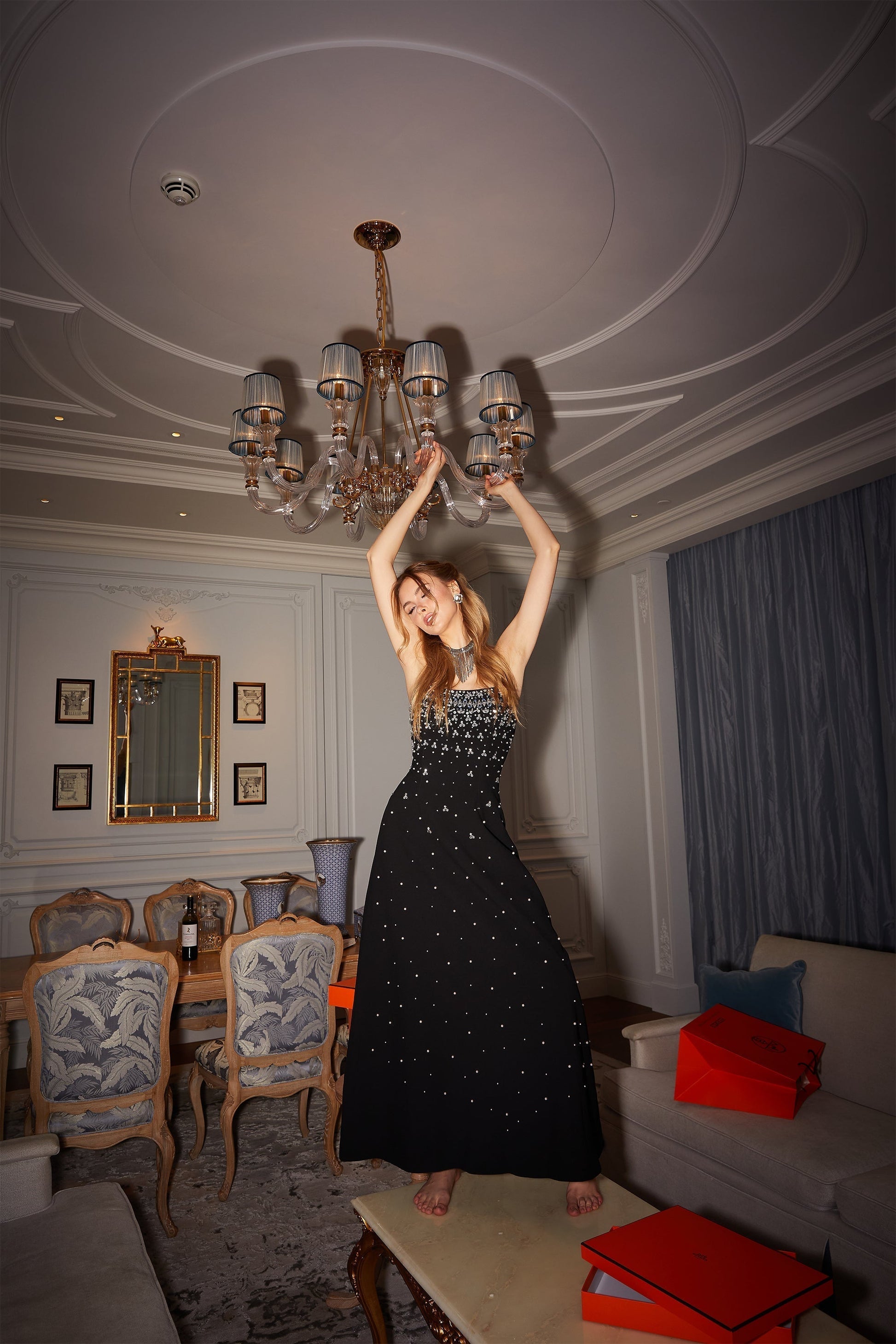 Olyssa Süslemeli Maksi Elbise