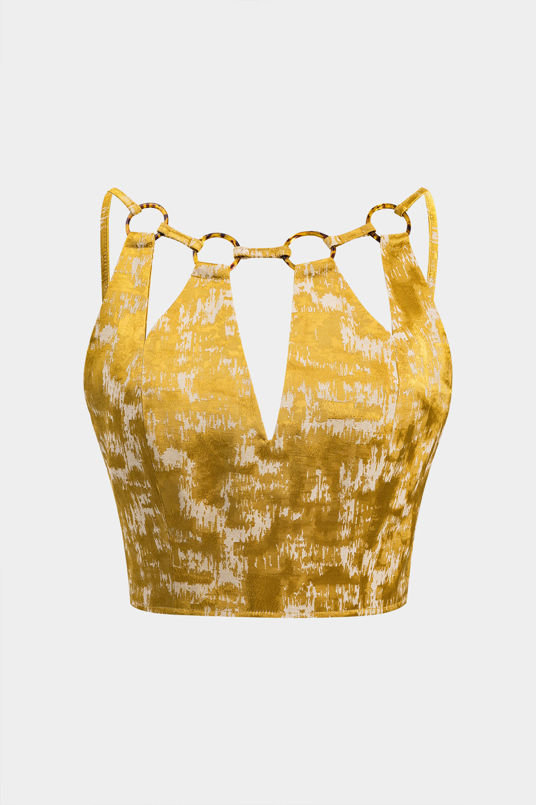 Jakarlı Kesim Açık Yırtmaçlı Fermuarlı Sırt Dekolteli Askılı Üst