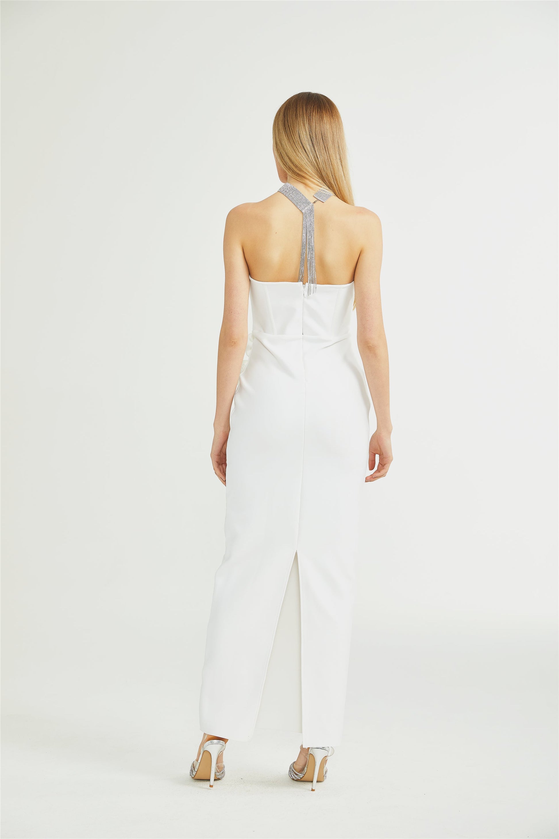 Olyssa Geneviève Omuzları Açık Çiçekli Elbise