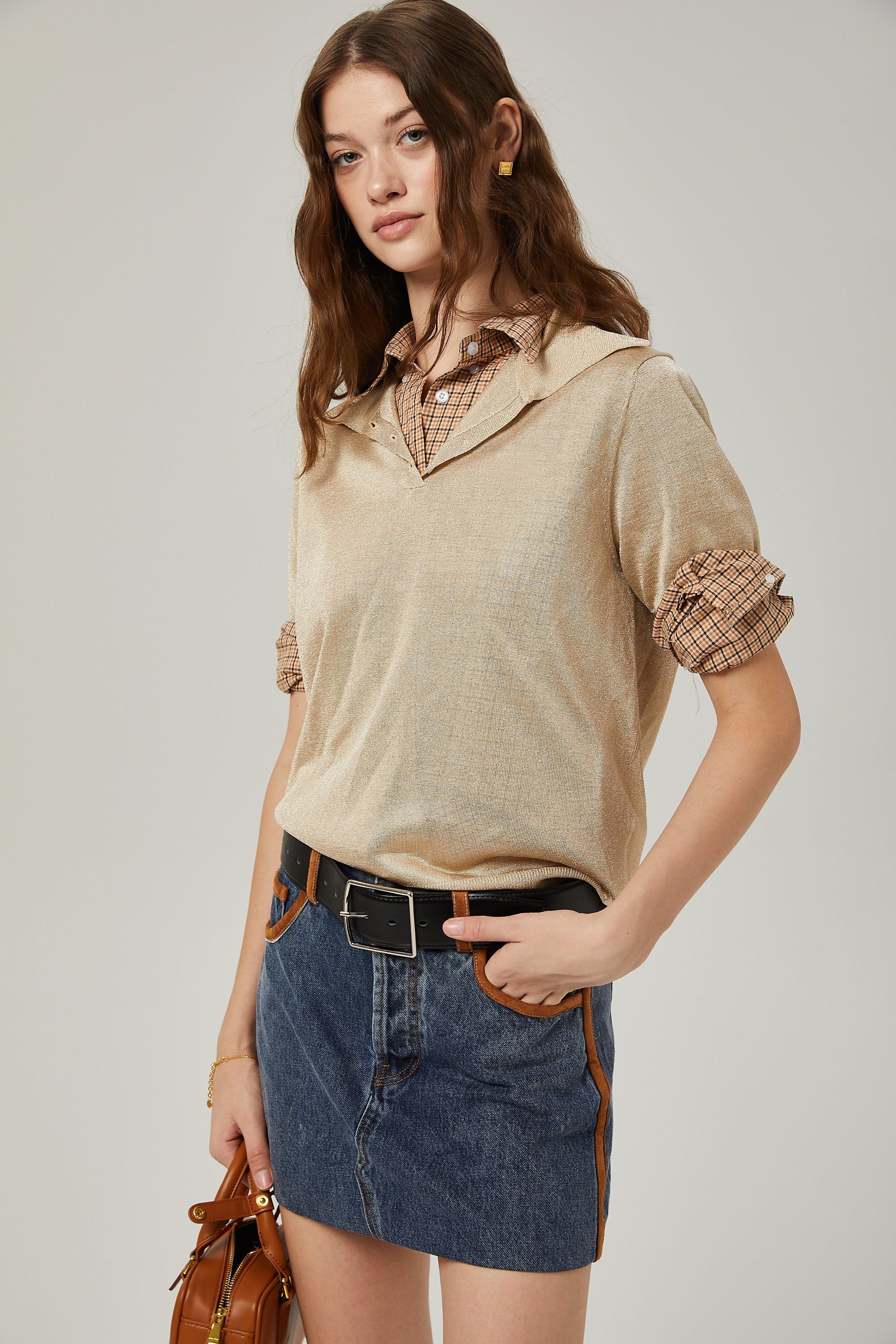 Blanche Blok Renkli Denim Etek