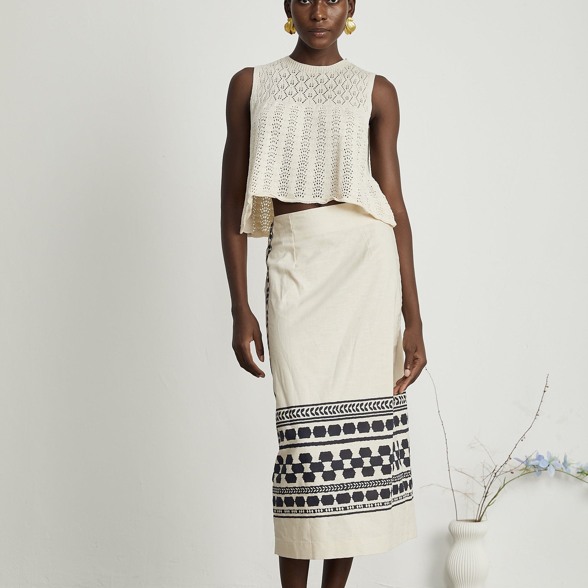 Louisa Desenli Midi Etek