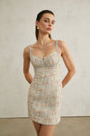 Olyssa Beatrice Kristal Süslemeli Mini Elbise