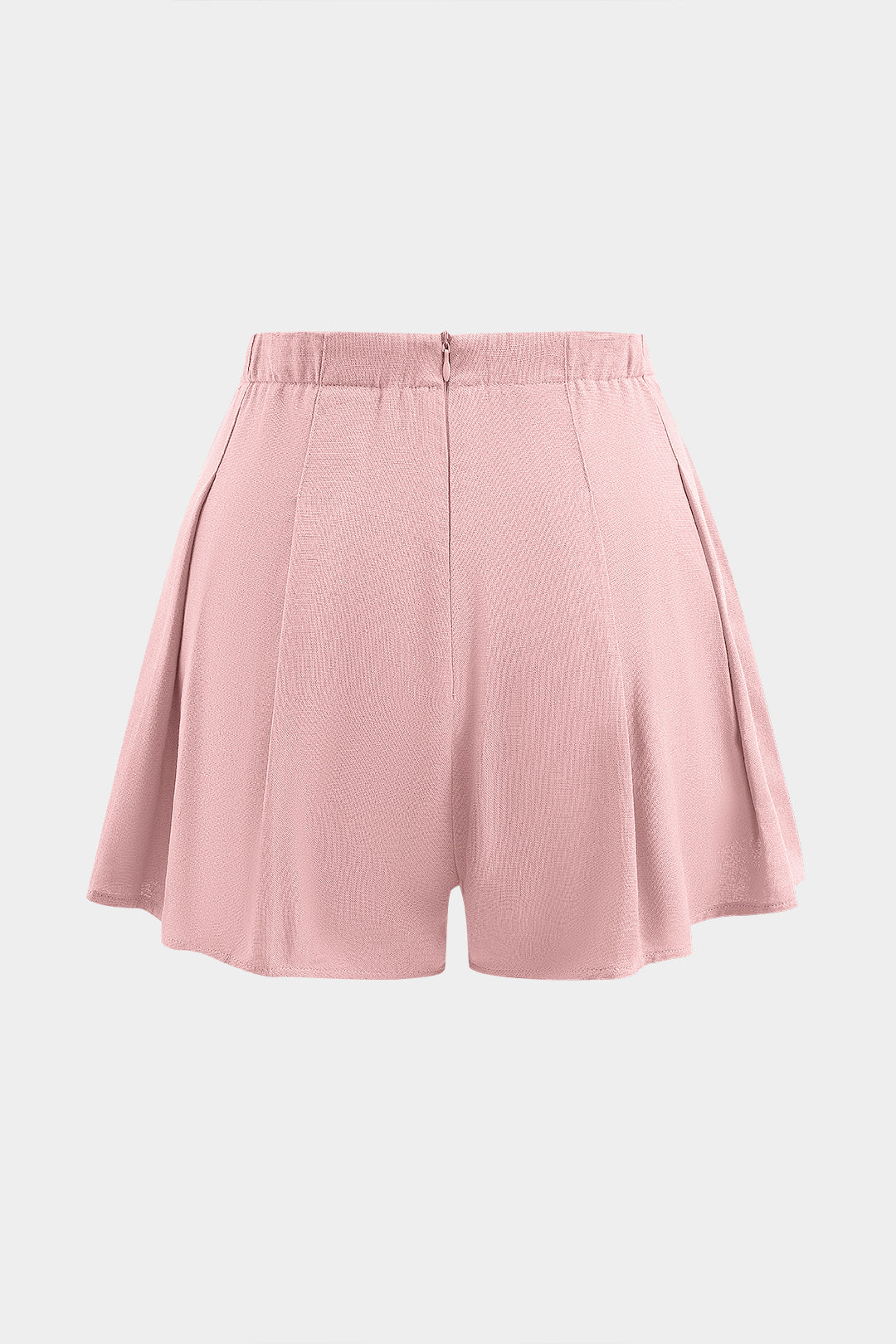 Keten Plise Fermuarlı Şort