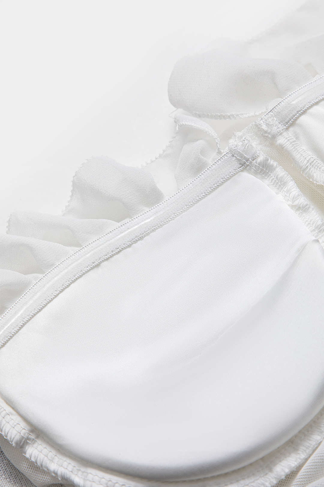 Şifon Saten Volanlı Korse Tube Bluz