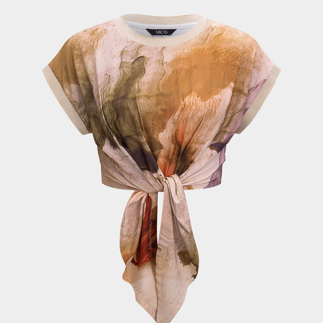 Kıvrım Düğüm Kısa Kol Tişört