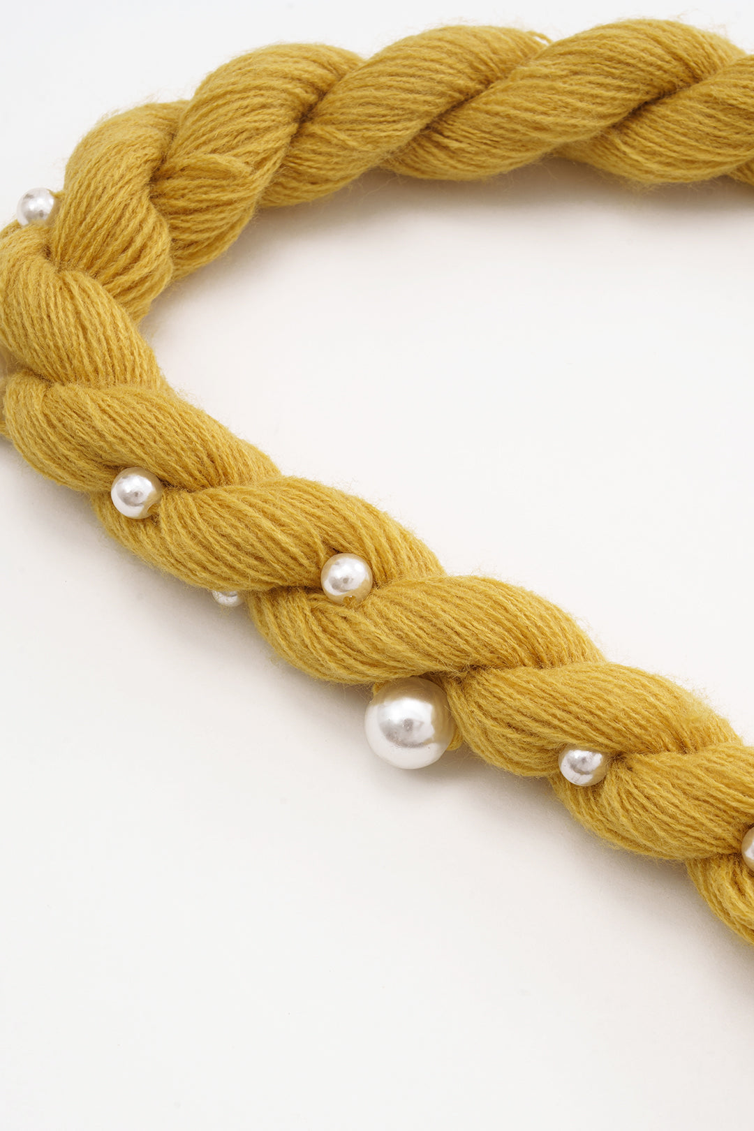 Örgü İnci Dekor Halter Yaka Örgü Bağlamalı Tank Top