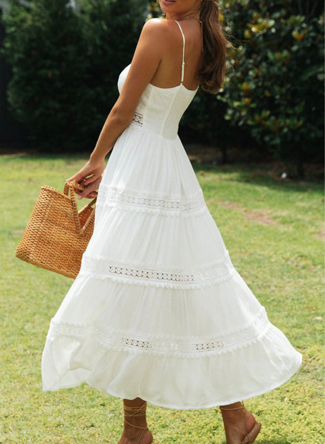 Olyssa Dantel Detaylı Askılı Elbise