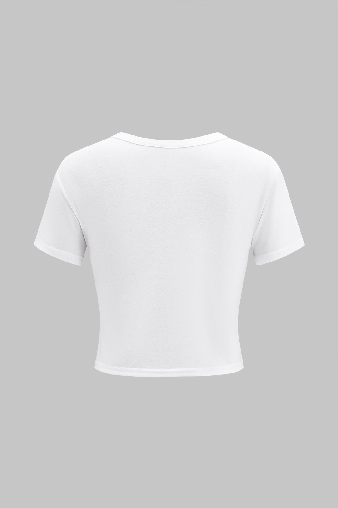 Çiçek Desenli Kısa Kol Tişört