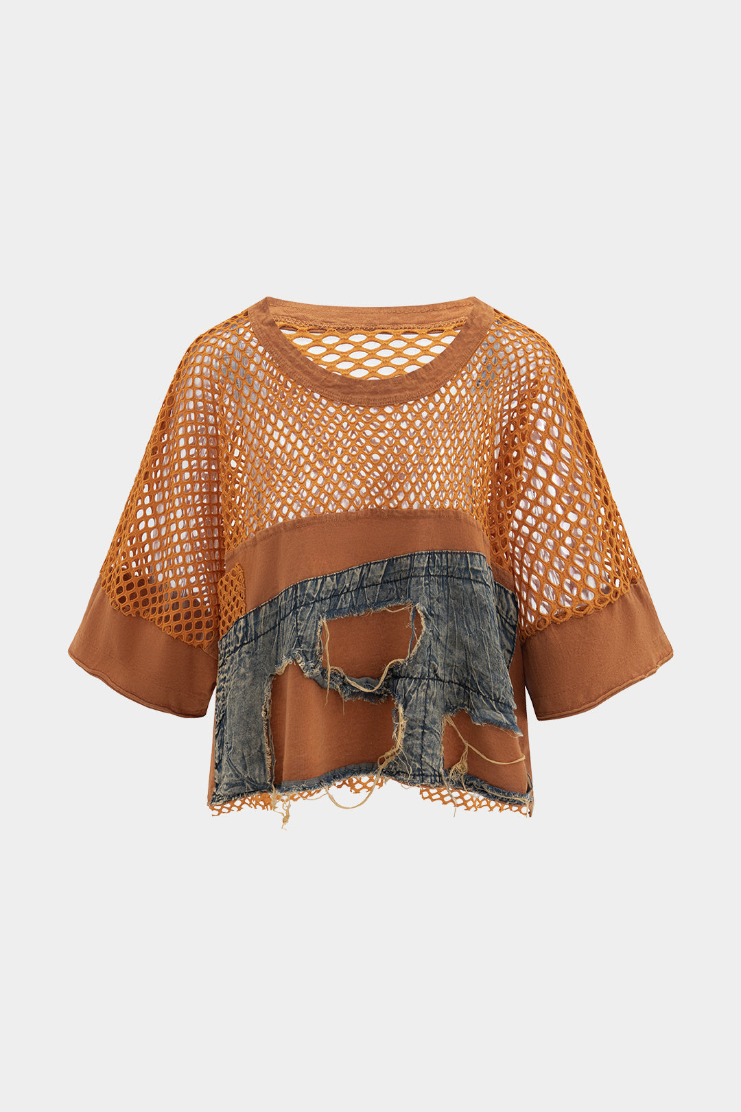 Jean Boşluklu Patoğraf Kolsuz Bluz