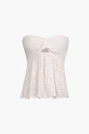 Knot Front Knit Embroidered Crop