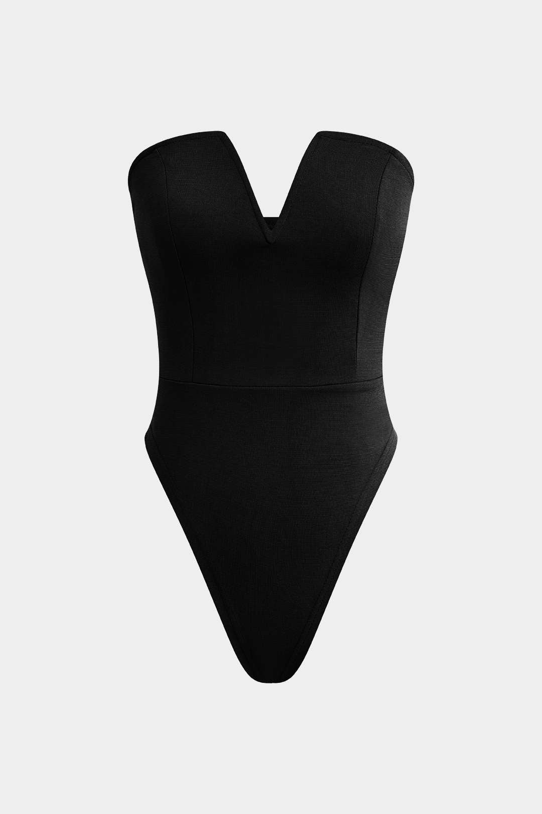 Basic V Yaka Straplez Bodysuit