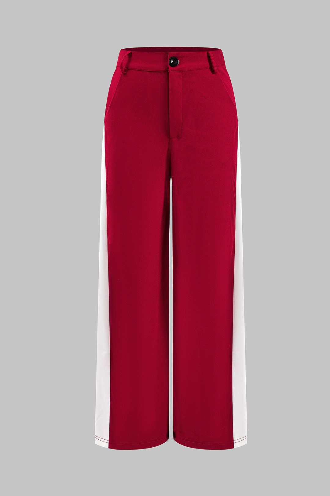 Patchwork Düğme Bağlama Sıfır Kol Bluz Ve Fermuarlı Cepli Pantolon Seti