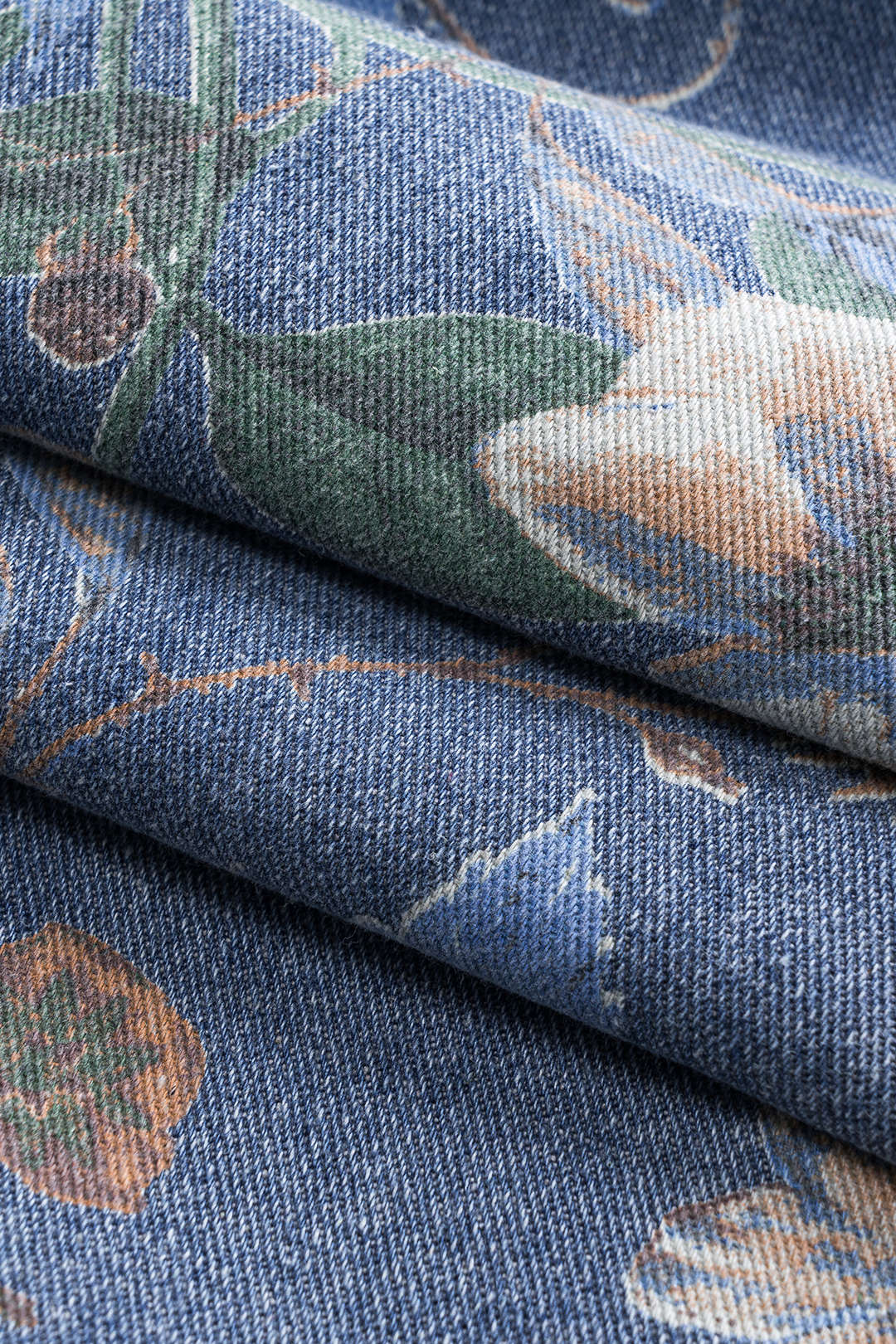 Retro Çiçek Desenli Denim Düğmeli Cepli Geniş Paça Kot Pantolon