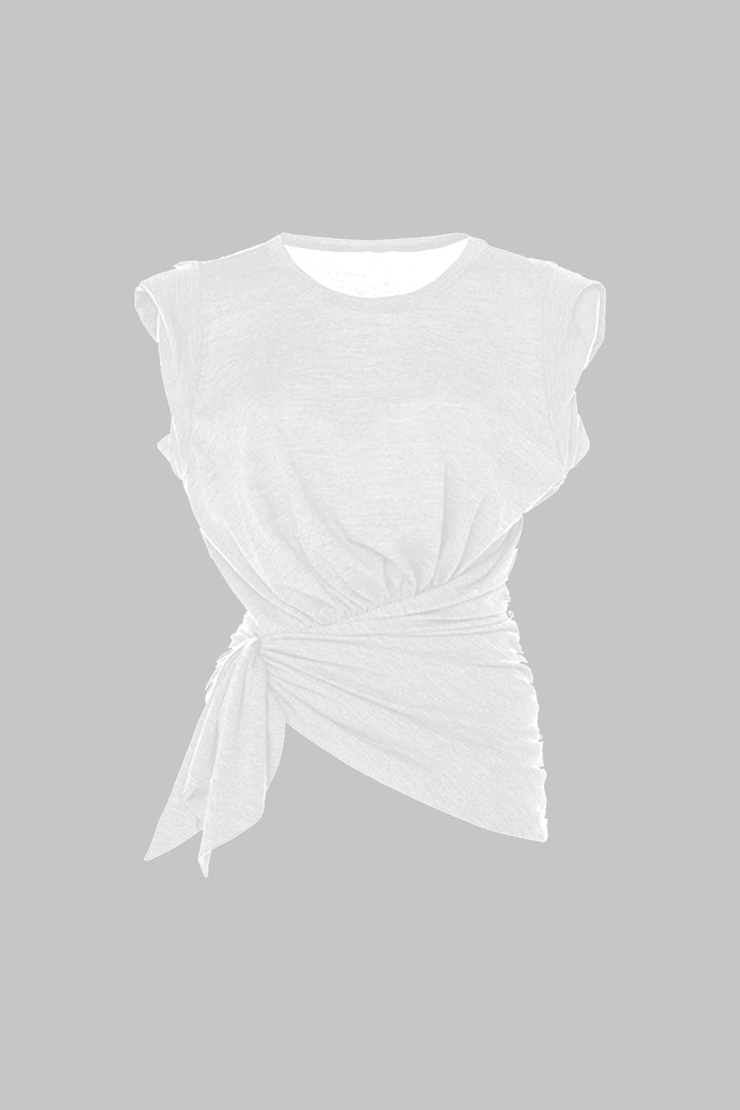 Asimetrik Bağlama Detaylı Ruch Tişört