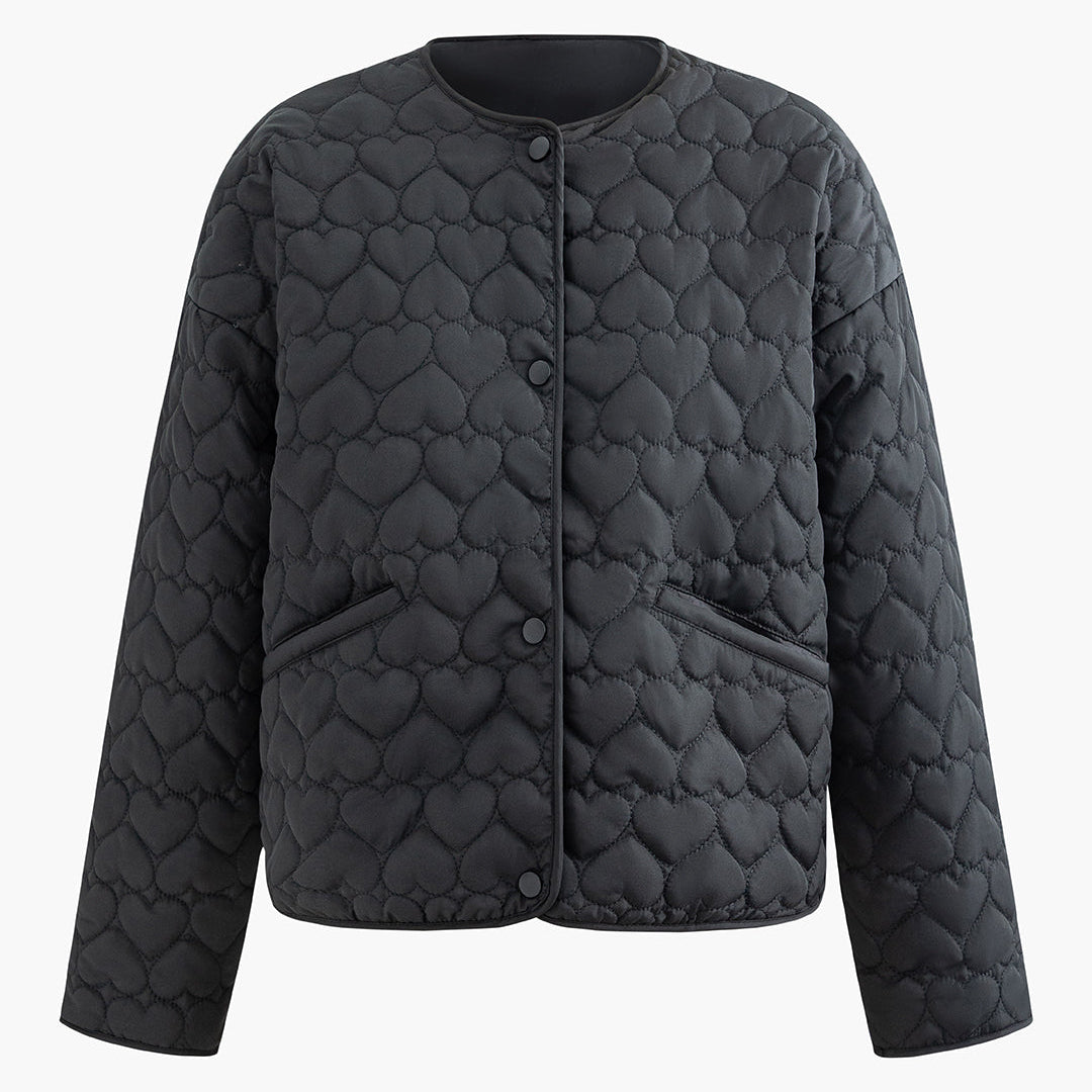 Heart Shaped Quilted Puffer Ceket