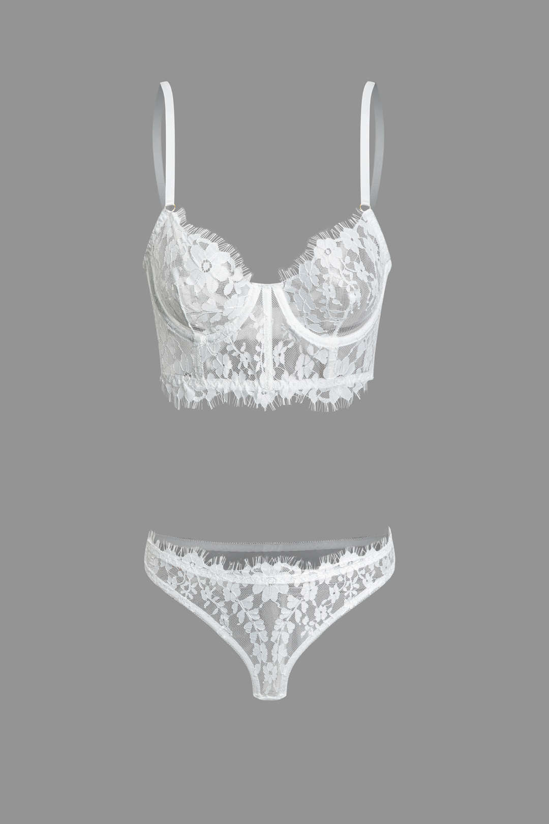 Dantel Büstiyer Cami Üst ve İç Giyim Takımı