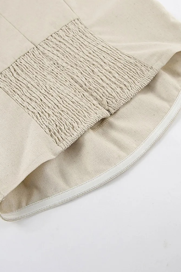 Olyssa Linen Grace Strapless Keten Elbise