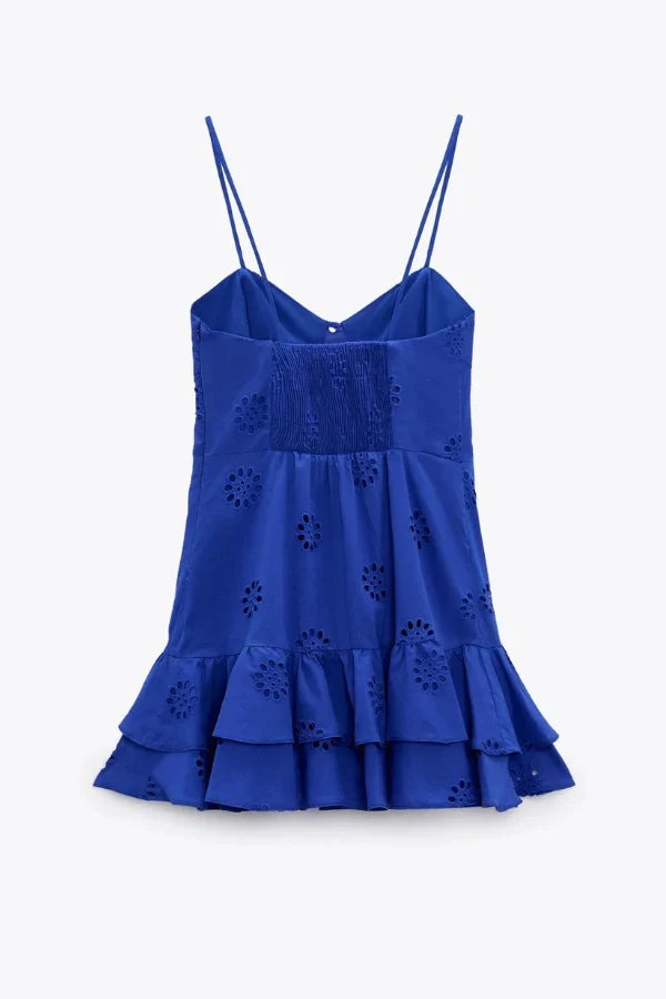 Olyssa Azure Elegance Kuşgözlü Mini Elbise