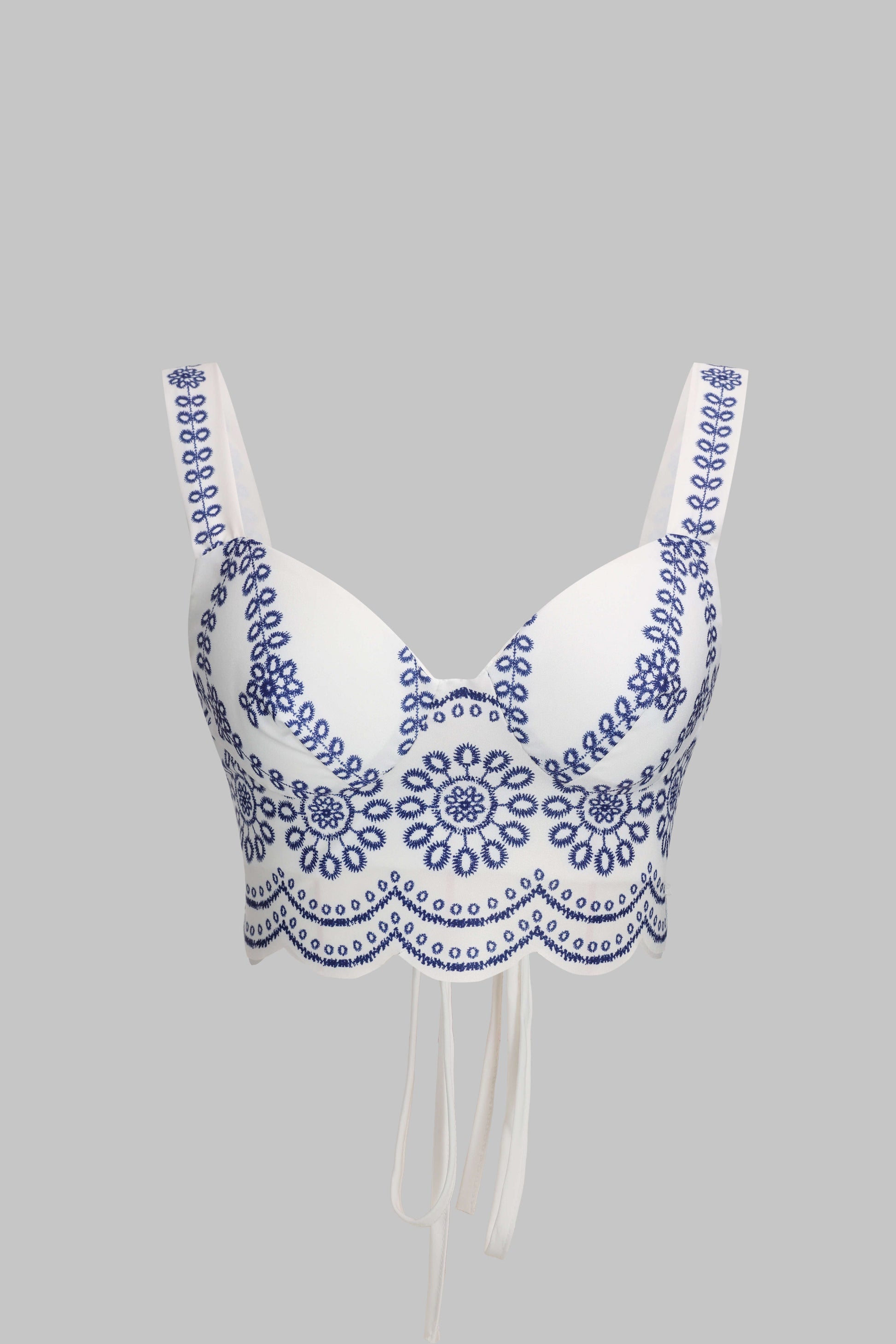 Çiçek Desenli Bağcıklı Sırt Dekolteli Cami Üstü ve Üst Giysi Seti