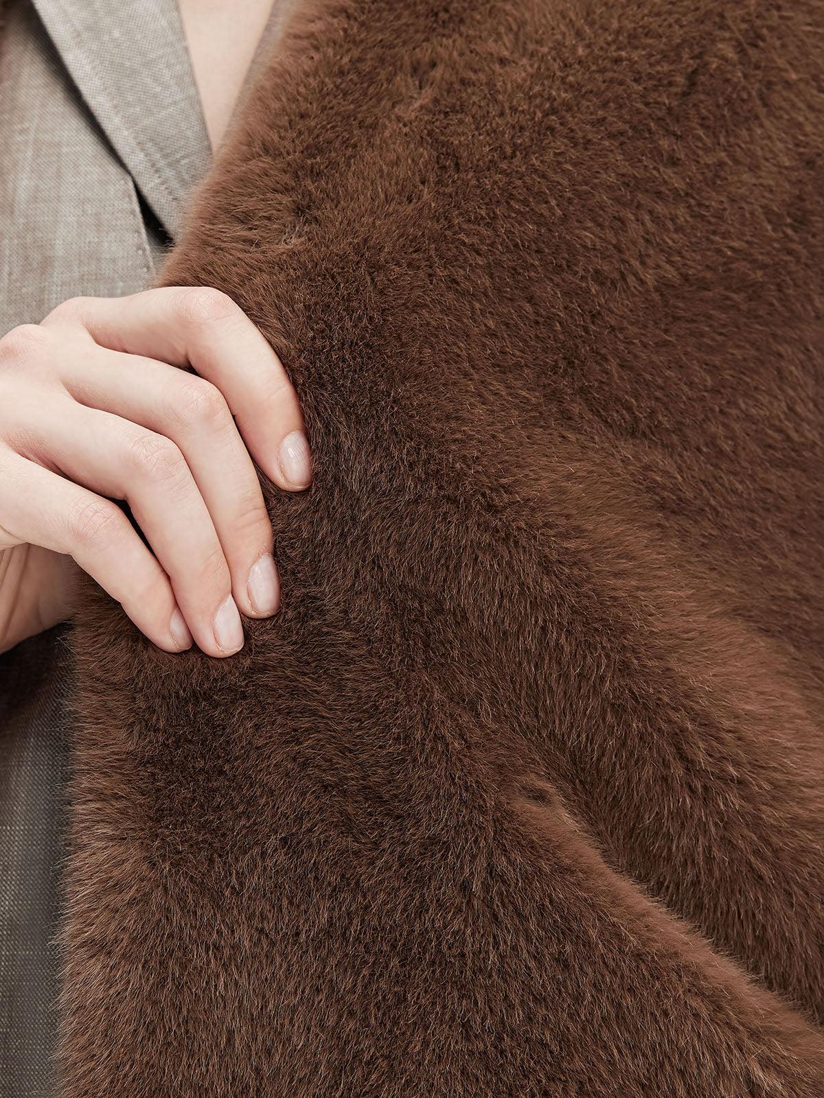 Kahverengi Oversize Peluş Ceket