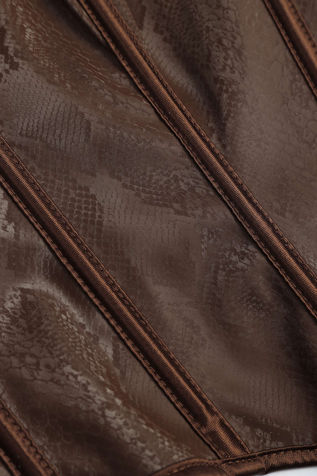 Yılan Derisi Görünümlü Deri Bağlamalı Korse Askılı Bluz