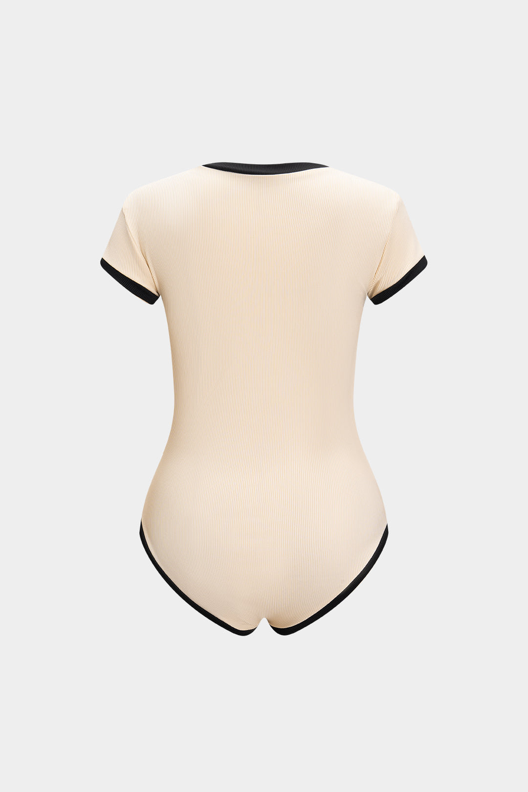 Örgü Düğmeli Kısa Kol Bodysuit