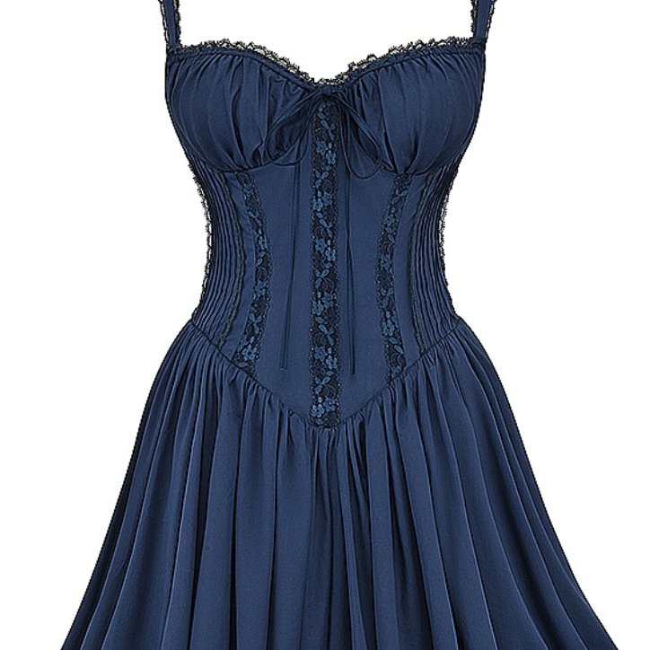 Olyssa Cherrie Mini Elbise - Lacivert