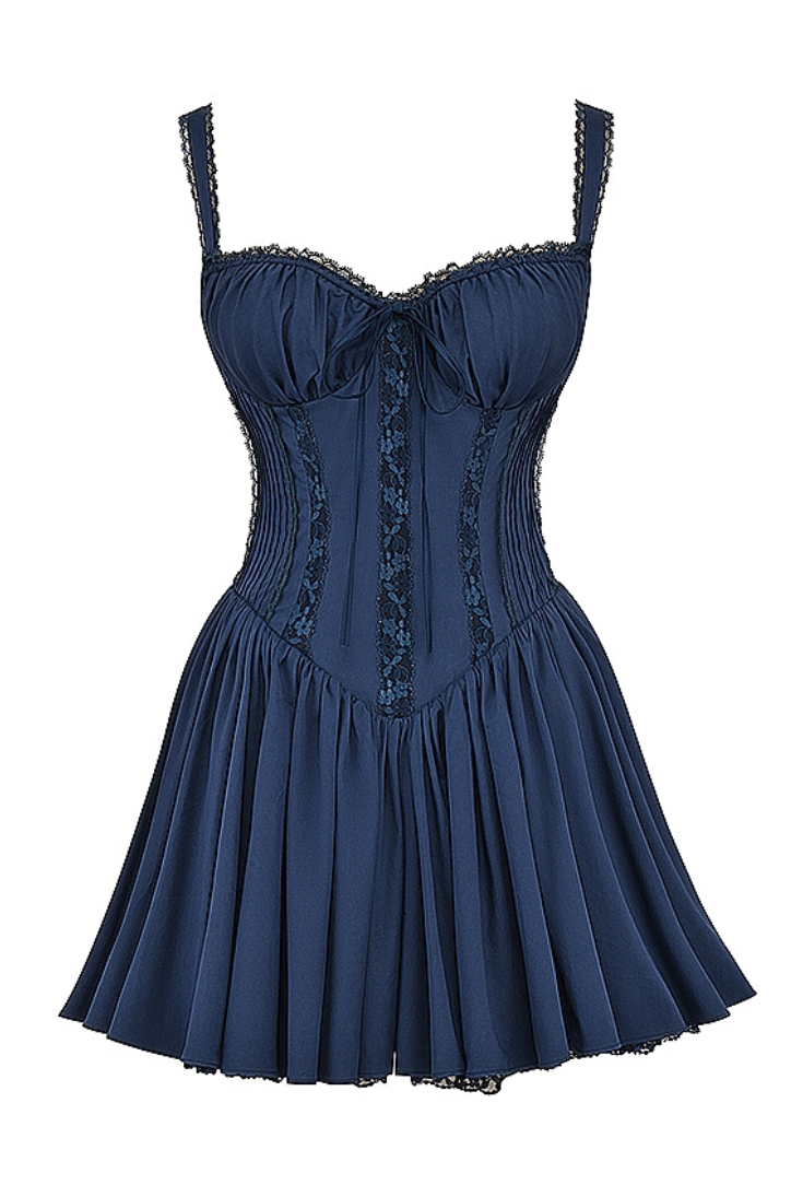 Olyssa Cherrie Mini Elbise - Lacivert