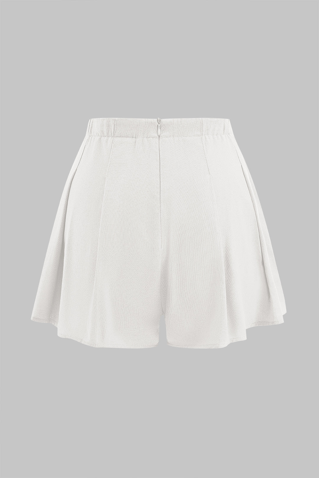 Keten Plise Fermuarlı Şort