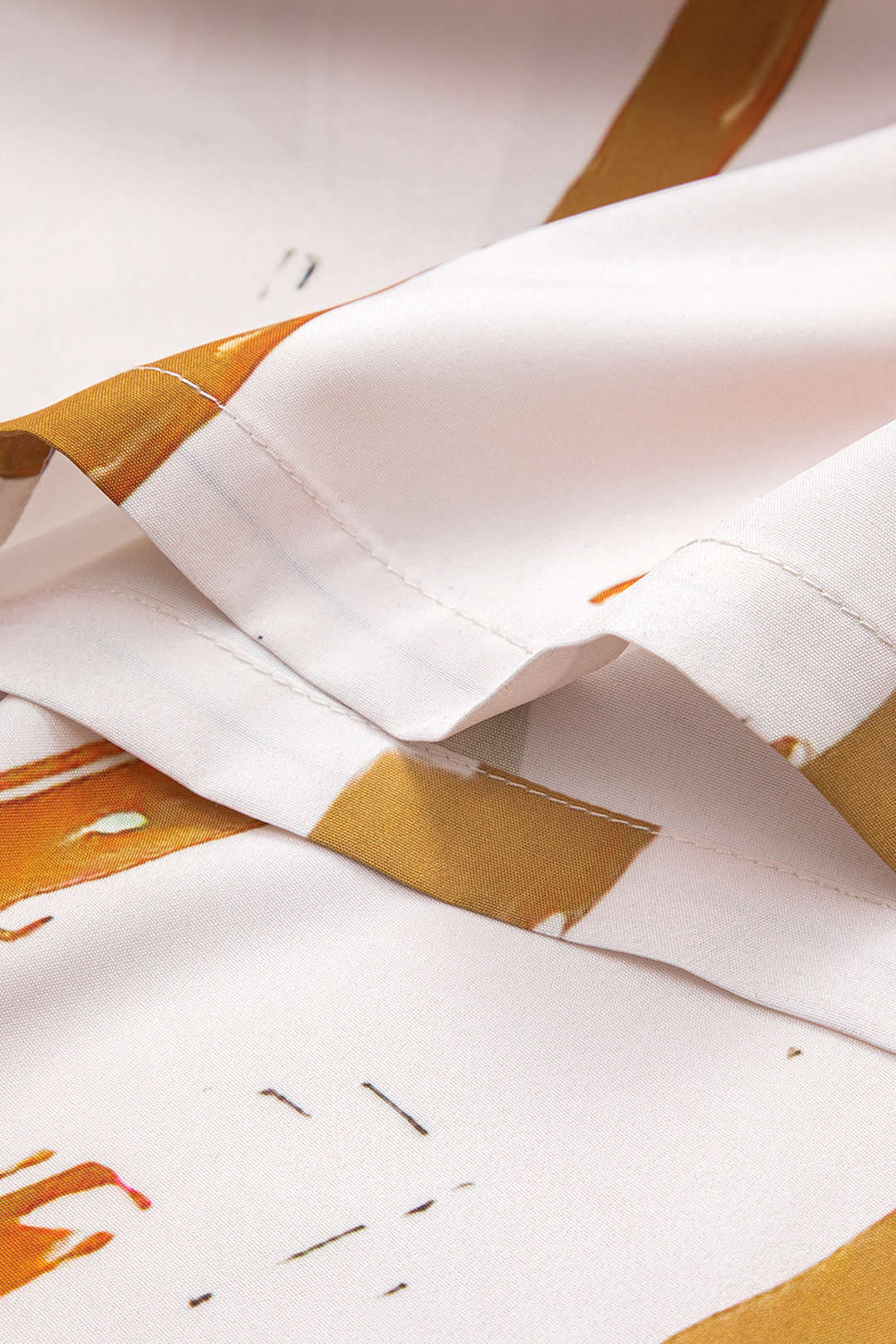 Soyut Desenli Yüksek Bel Pantolon