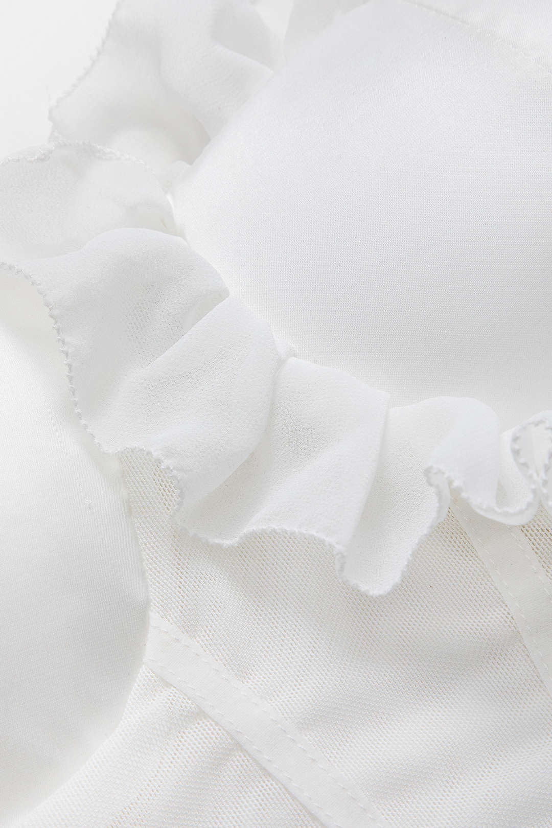 Şifon Saten Volanlı Korse Tube Bluz