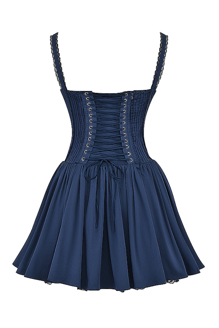 Olyssa Cherrie Mini Elbise - Lacivert