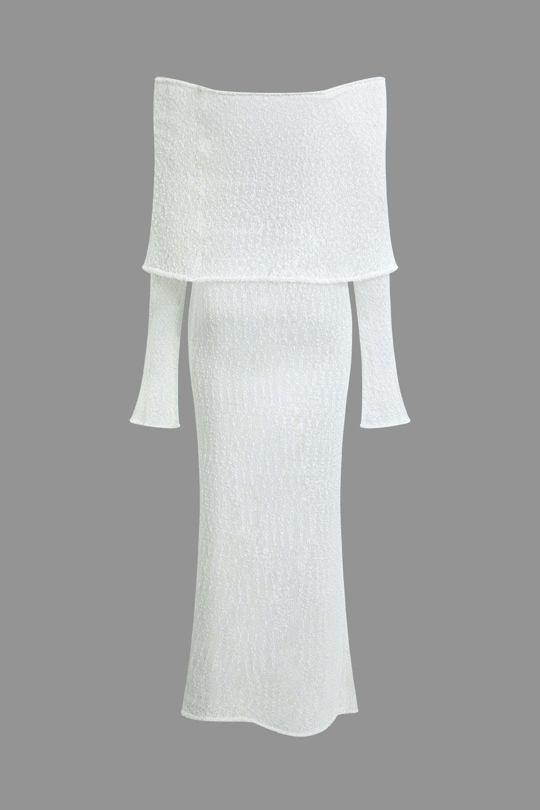 Asimetrik Omuz Açık Dantel Maxi Elbise