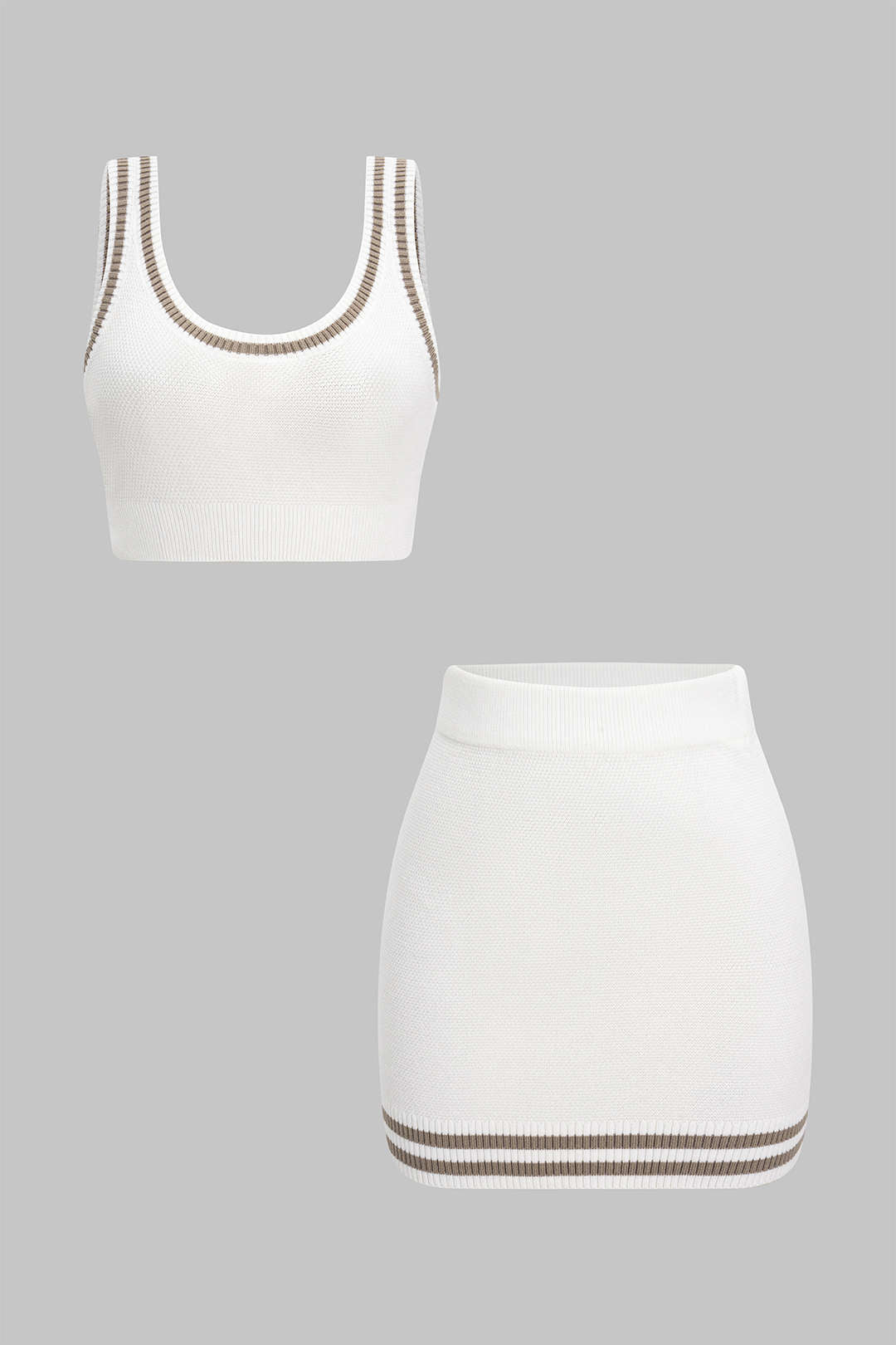 Kontrast Triko Askılı Üst Ve Şort Takımı