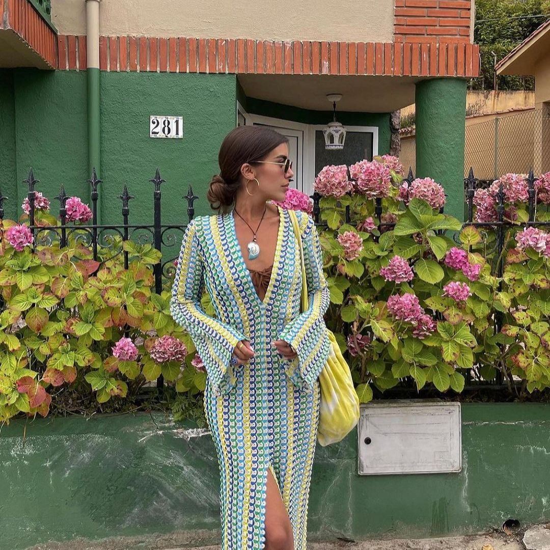 Olyssa Emma V Yaka Elbise