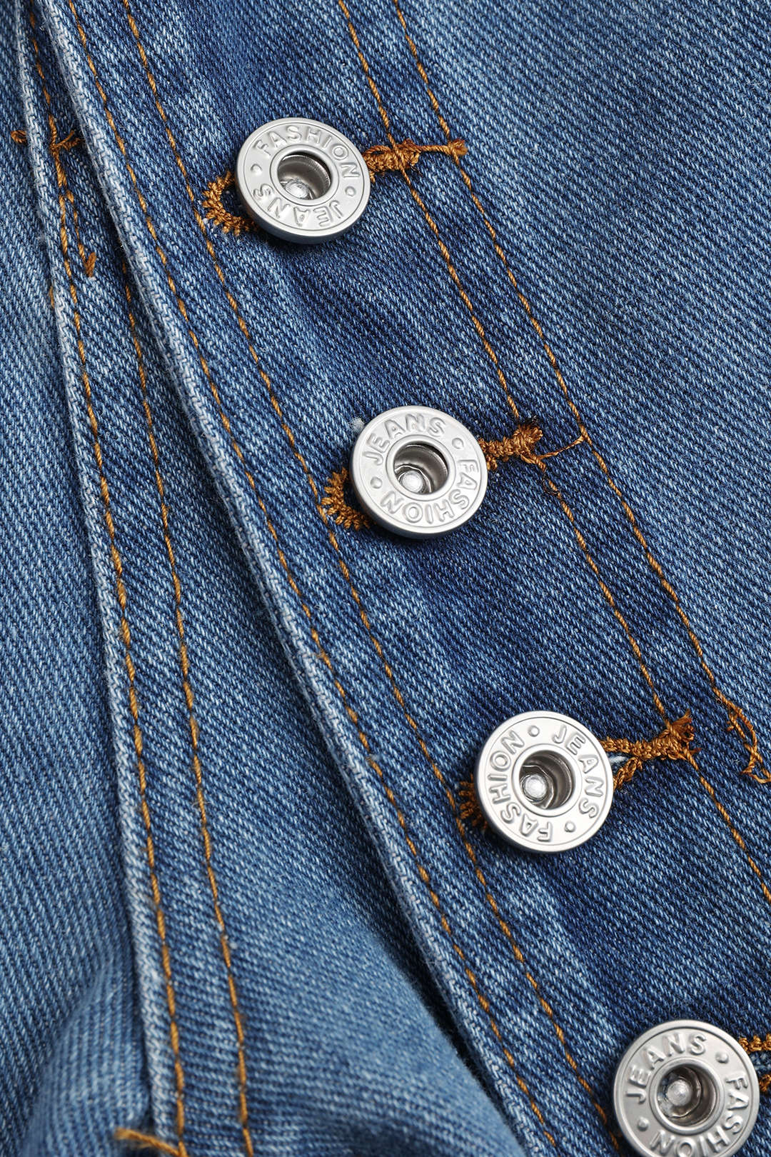 Düğmeli Yüksek Bel Düz Kesim Kot Pantolon