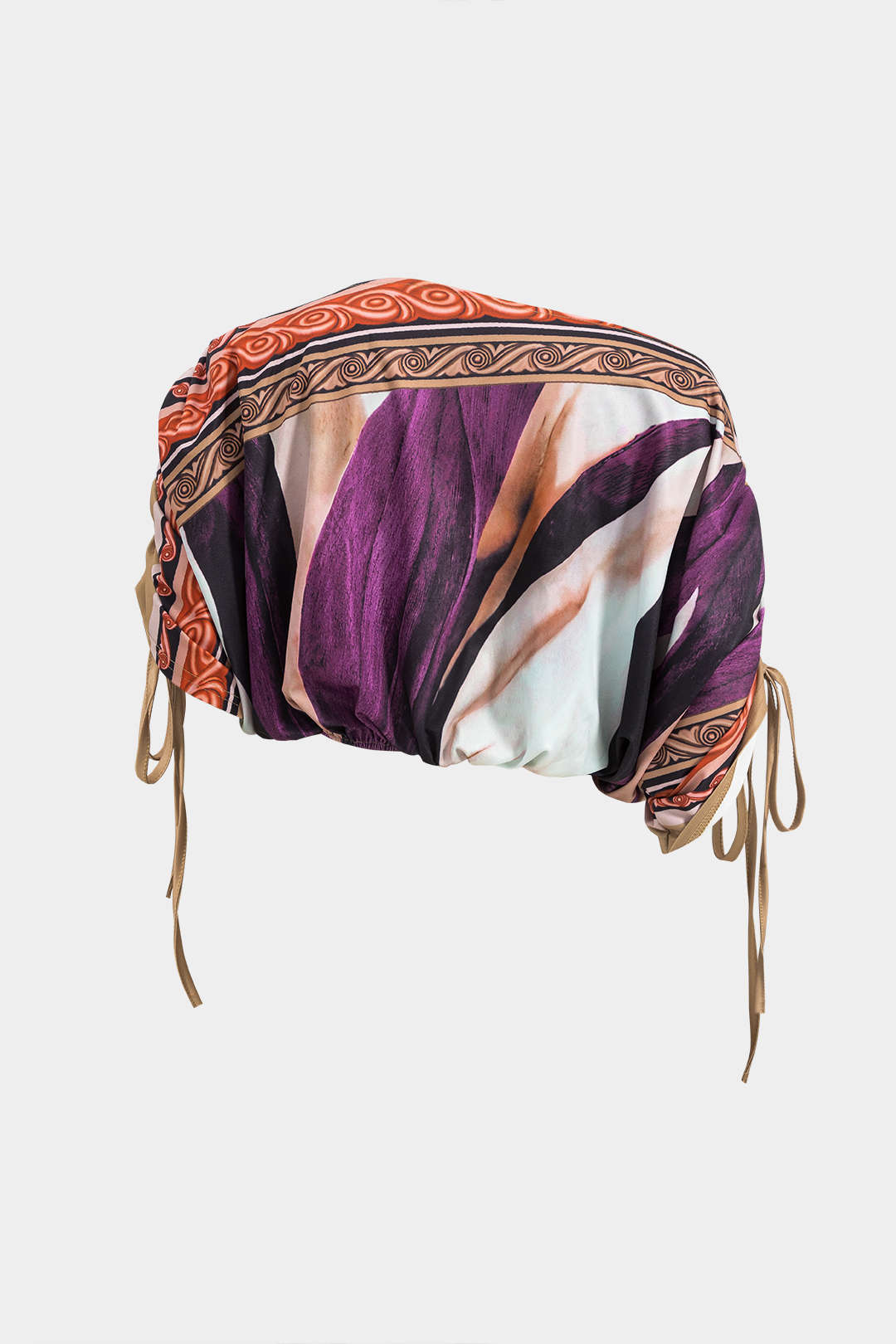 Soyut Çiçek Desenli Uzun Kollu Bluz ve Midi Etek Takımı