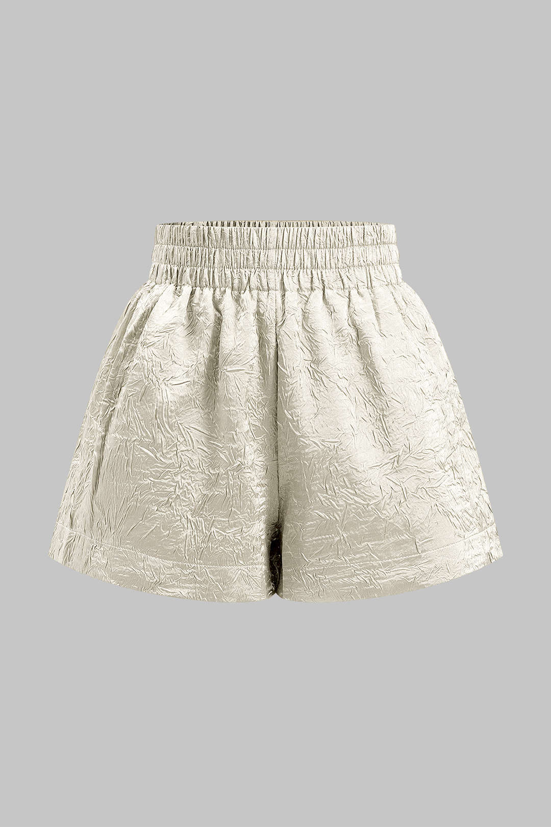 Desenli Krep Plise Şort