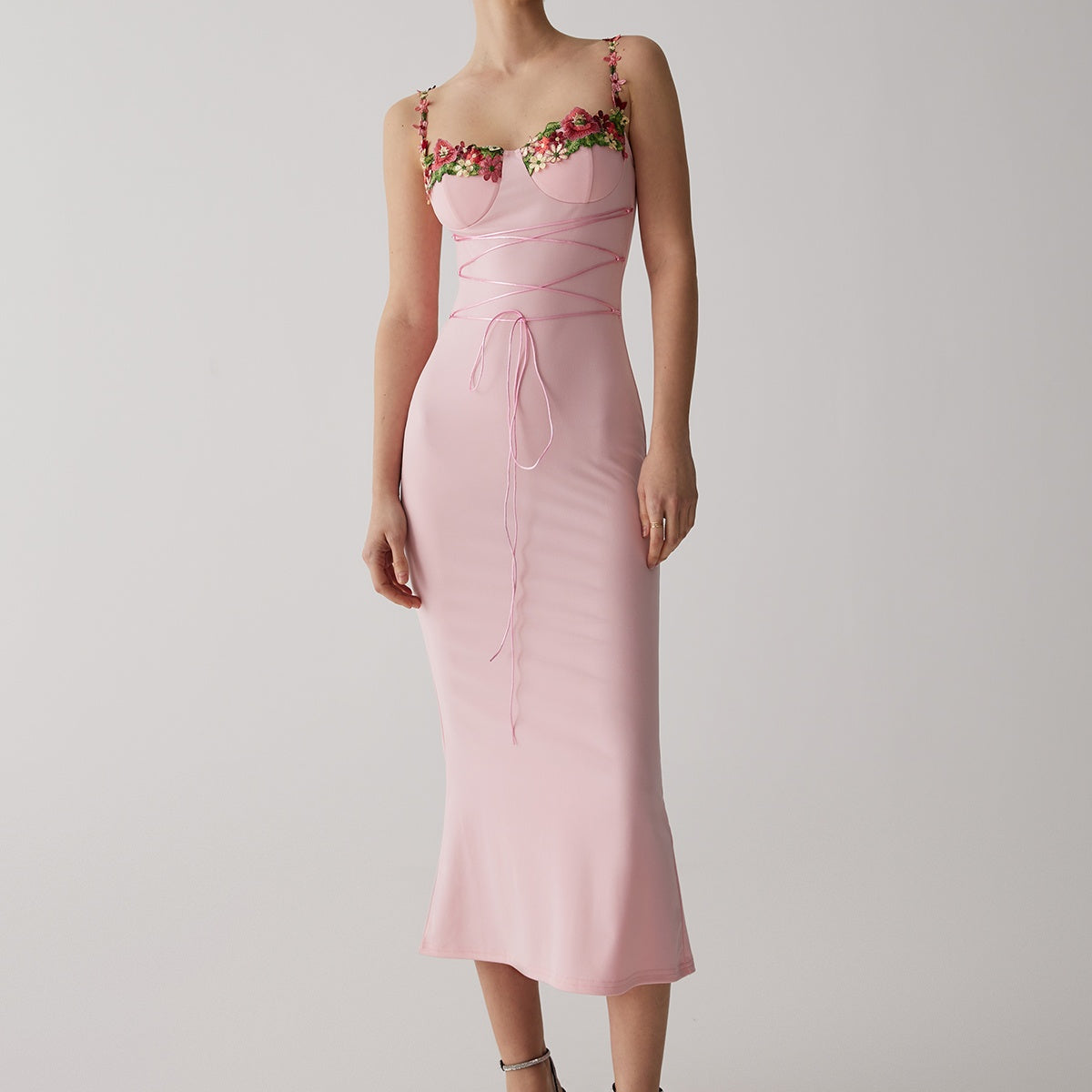 Olyssa İnce Bodycon Uzun Elbise