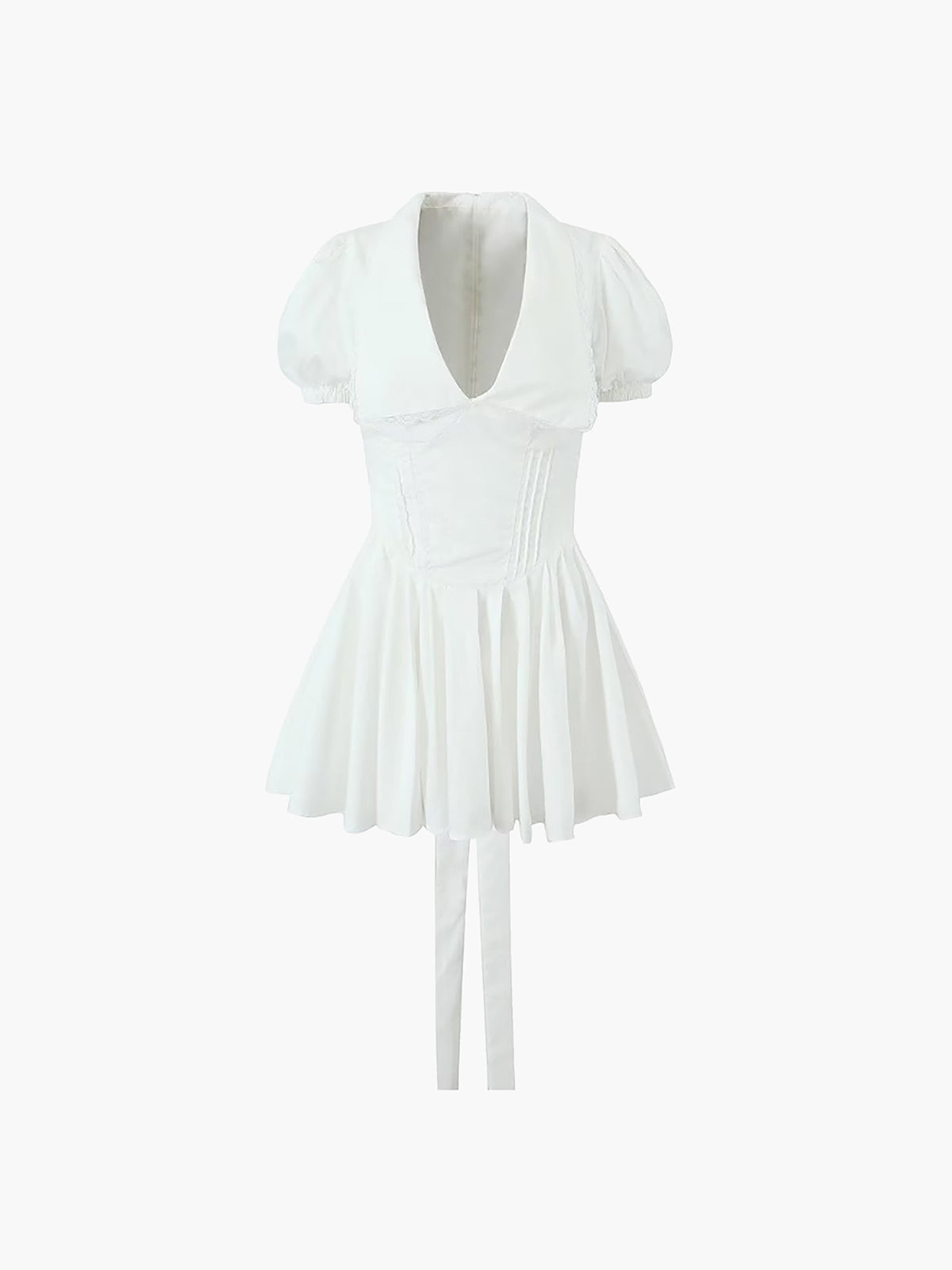 Olyssa Dantelli Bebek Yaka Kısa Elbise