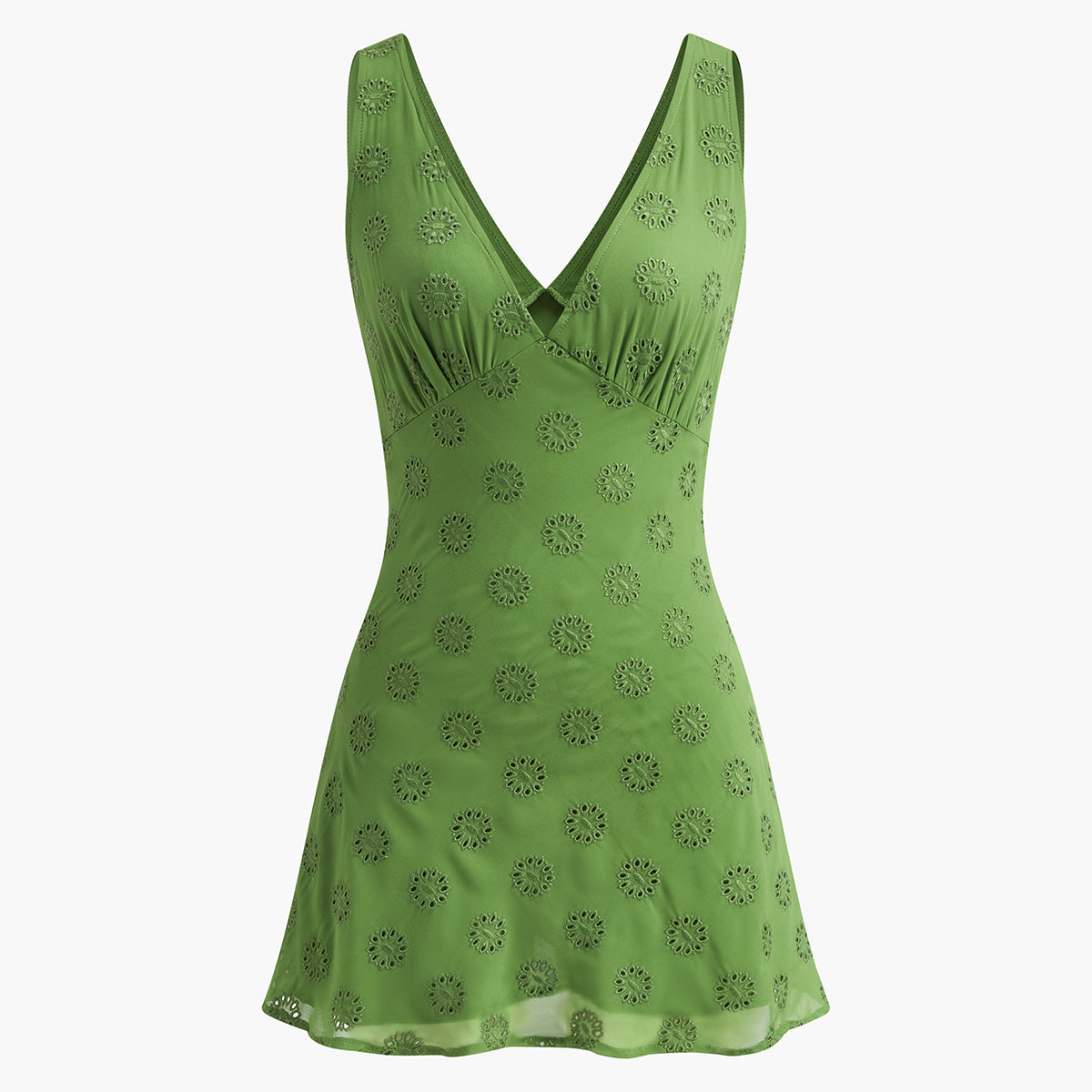 Olyssa Pamuk Karışımlı İpli V Yaka Elbise