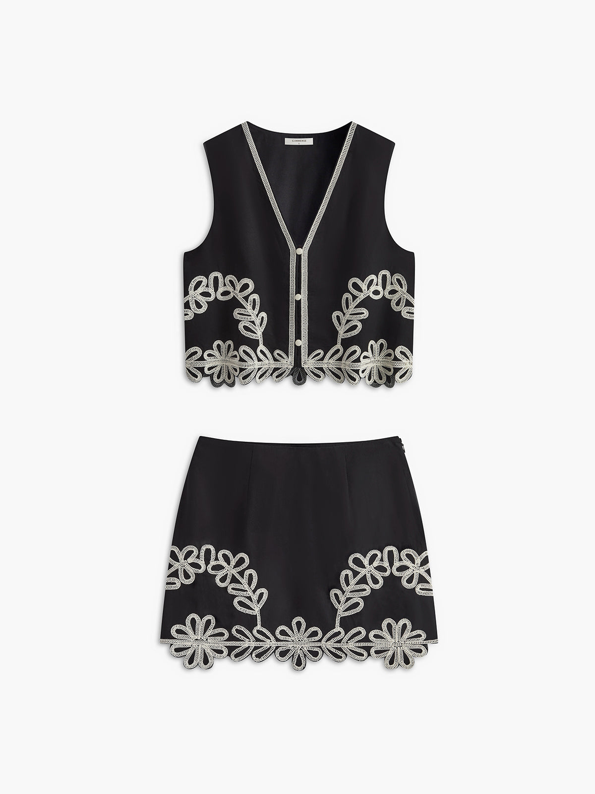 Olyssa İşlemeli Etek Bluz Set Takım