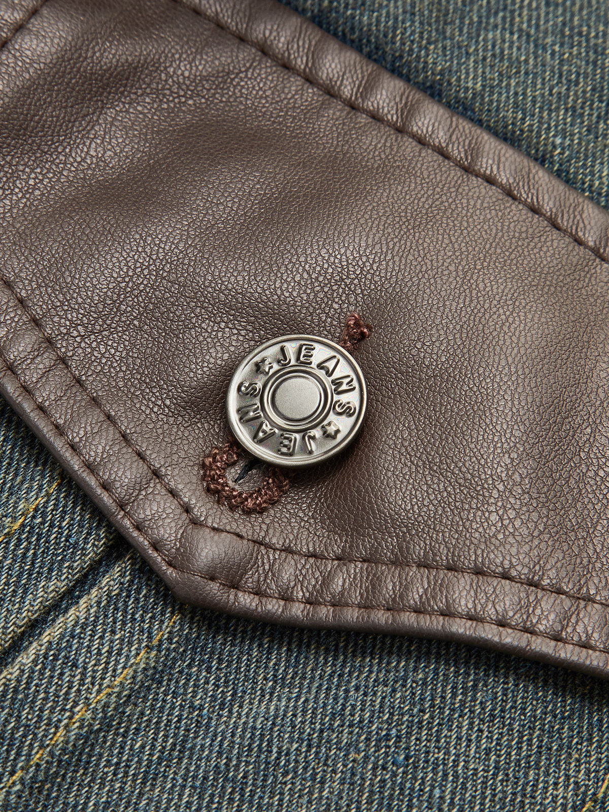 Vintage Contrast Trim Lapel Denim Jacket