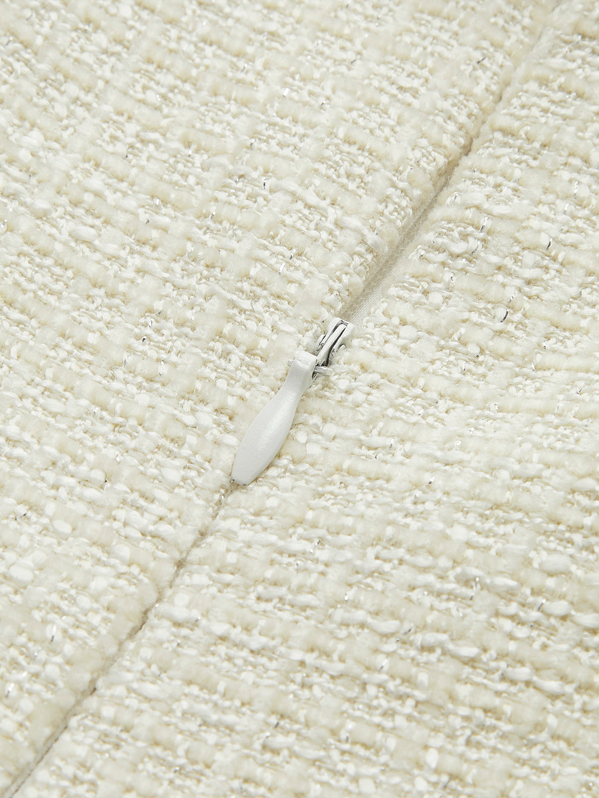 Olyssa Kontrast Bağlama Detaylı Pliseli Tweed Kısa Elbise