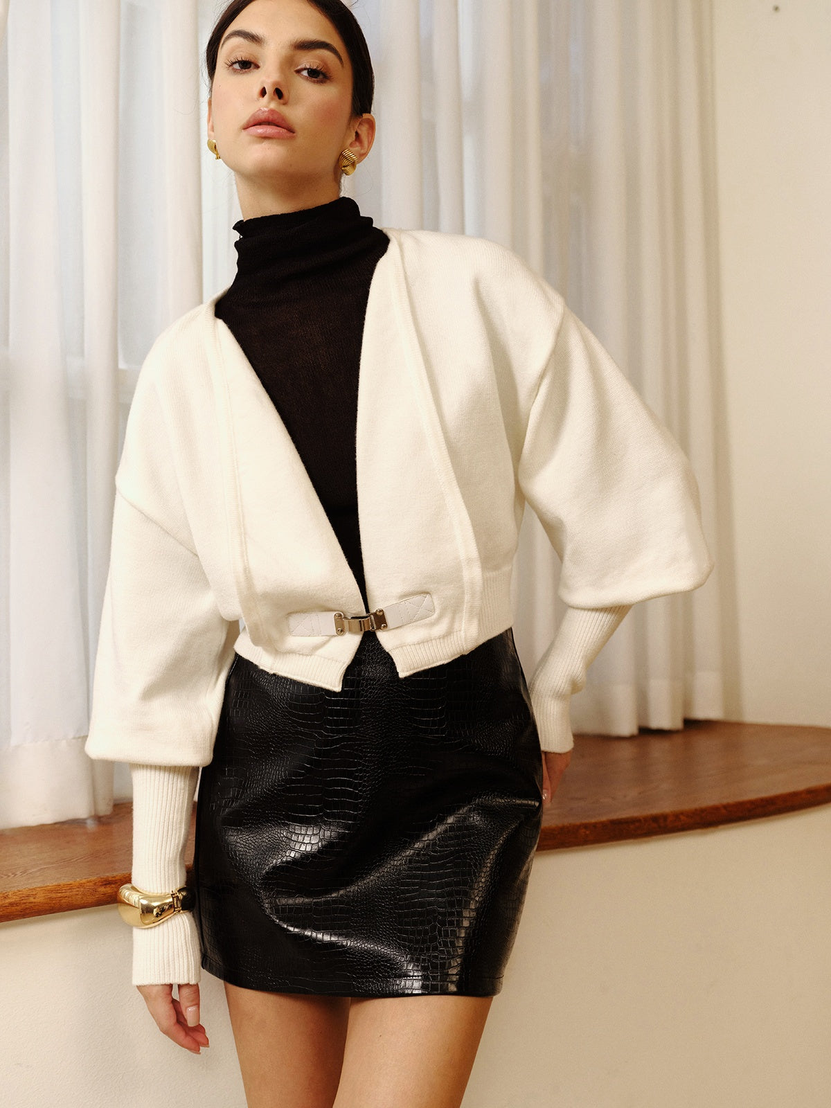 Koyun Bacağı Kollu Minyon Örgü Dış Giyim