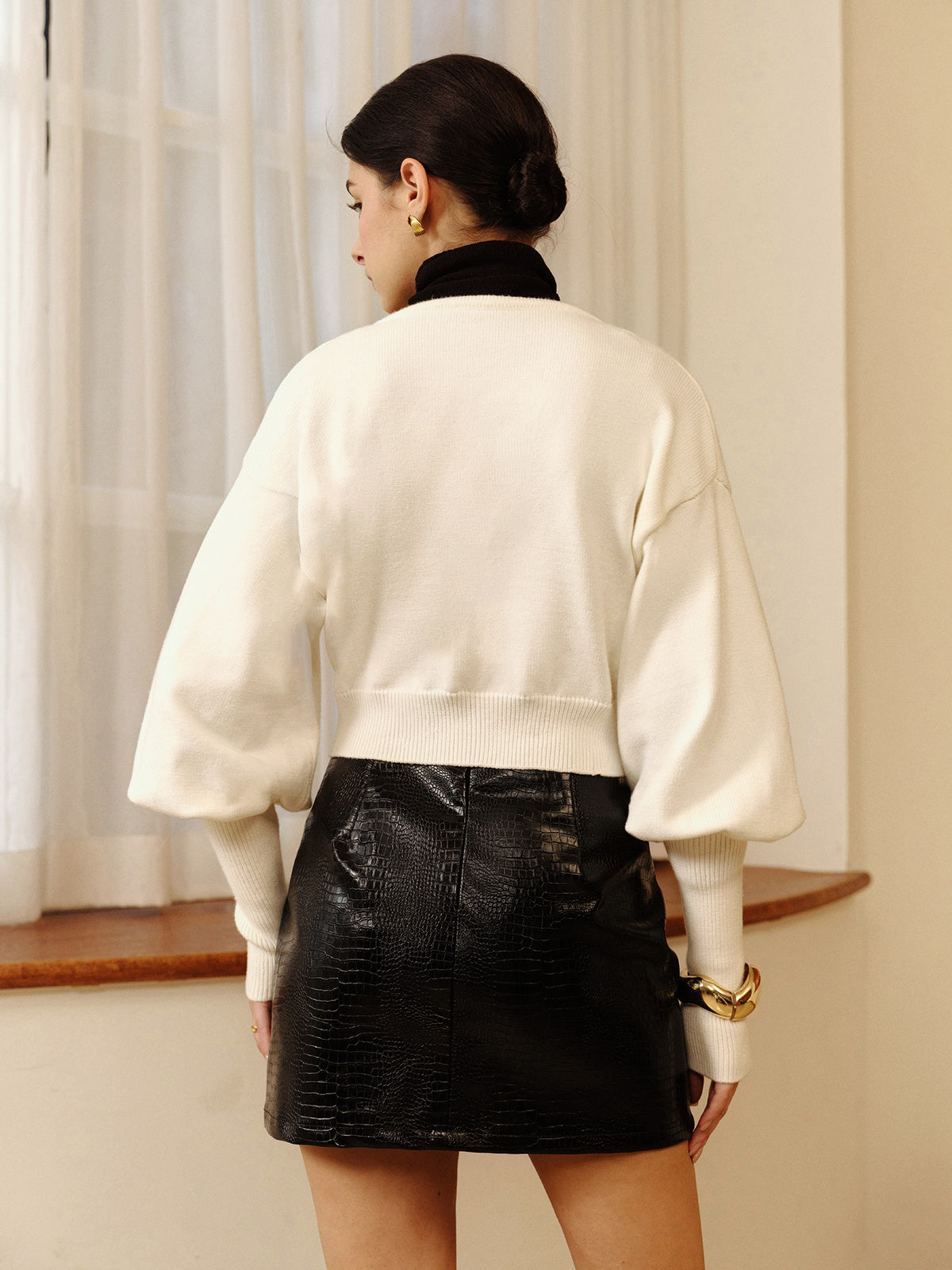 Koyun Bacağı Kollu Minyon Örgü Dış Giyim