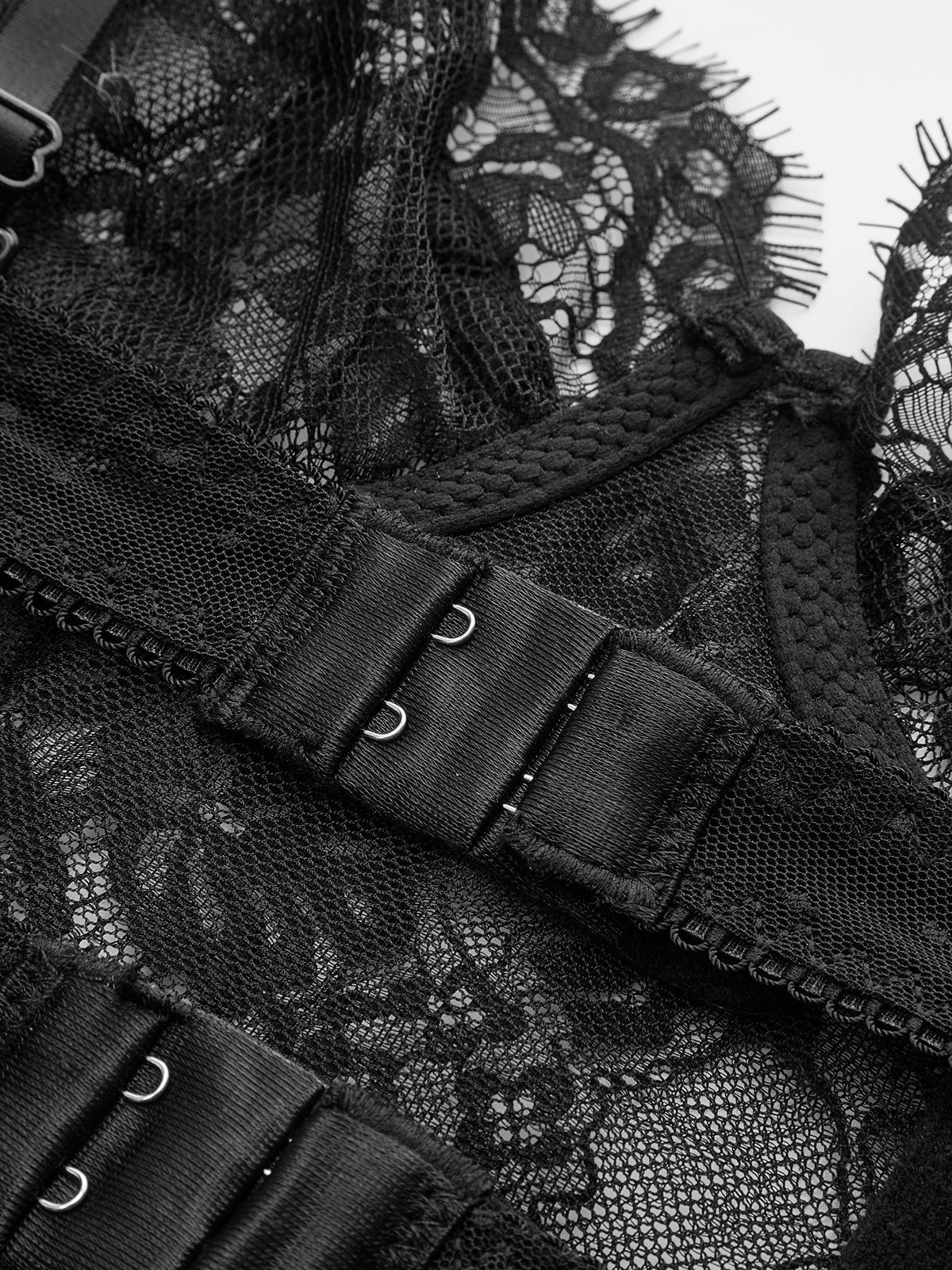 Şeffaf Dantel Crop Korse